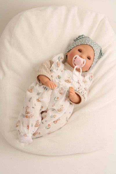 Schildkröt Manufaktur Schnullerbaby Lenchen 37 cm, Malhaar, blaue Schlafaugen, Füchschen Fabrikverkauf