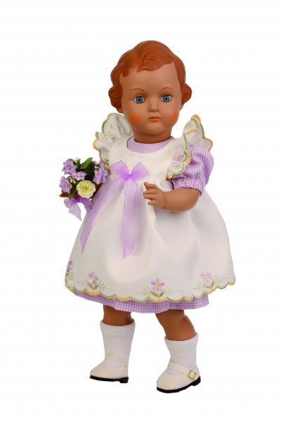 Schildkröt Manufaktur Kleidung zu Stehpuppe 41 cm Sommerkleid weiss/lila Super Sparpreis