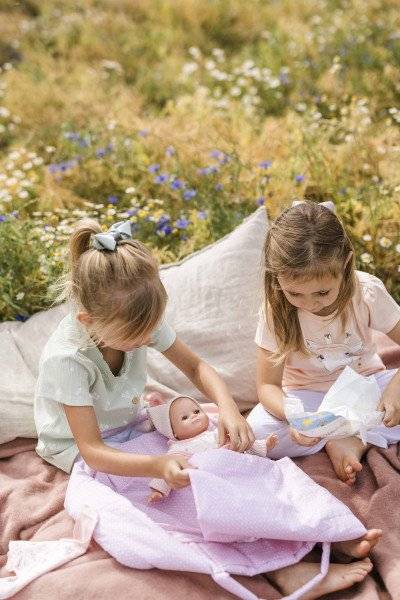 Schildkröt Manufaktur Kleidung zu Puppe Schlummerle 32 cm, Nickyoverall weiss/rose Bis zu 65% Rabatt