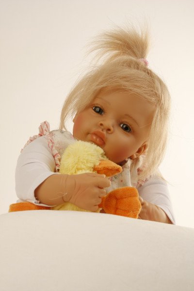 Schildkröt Manufaktur Baby Melissa 50 cm von Natali Blick blonde Haare, Kleidung pink/weiss-Copy 50% Rabatt für begrenzte Zeit