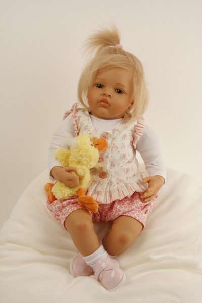 Schildkröt Manufaktur Baby Melissa 50 cm von Natali Blick blonde Haare, Kleidung pink/weiss-Copy 50% Rabatt für begrenzte Zeit