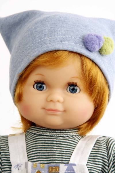 Schildkröt Manufaktur Puppe Schlummerle Junge 32 cm rote Haare, blaue Schlafaugen, Winterkleidung Outlet