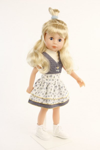 Schildkröt Manufaktur Stehpuppe Yella 46 cm blonde Haare, Kleidung weiss/blau Versandkostenfrei