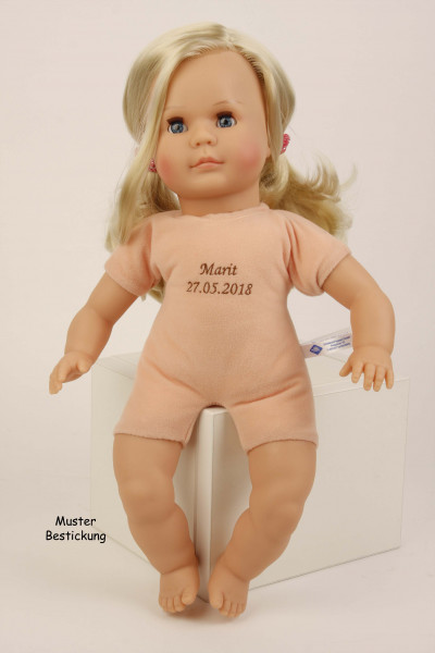 Schildkröt Manufaktur Puppe Hanni 45 cm blonde Haare, blaue Schlafaugen, Kleidung rose/blau/mint Neuheiten