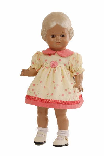 Schildkröt Manufaktur Kleid für Stehpuppe 25 bis 49 cm, gelb/rose mit Kirschen Bis zu 55% Rabatt