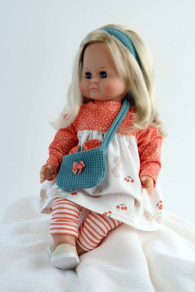 Schildkröt Manufaktur Puppe Schlummerle 37 cm blonde Haare, blaue Schlafaugen, Mäuschenkleidung Exklusive Angebote