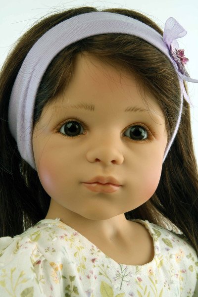 Schildkröt Manufaktur Puppe Alina stehend 64 cm von Sieglinde Frieske, Blumenkleid weiss/grün/lila Discount Store für neue Produkte