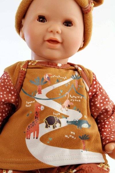 Schildkröt Manufaktur Schnullerbaby Lenchen 37 cm, Malhaar, braune Schlafaugen, Kleidung Safari-Look Hotsell
