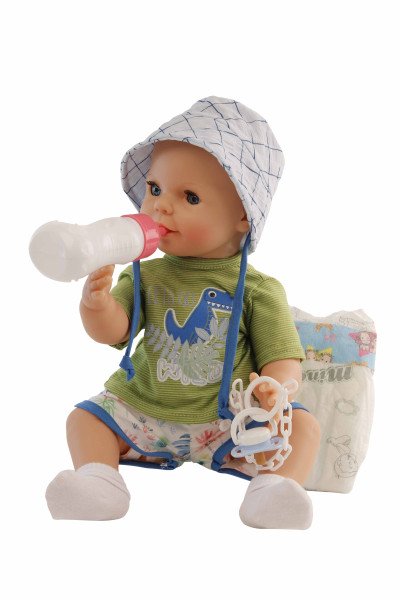 Schildkröt Manufaktur Kleidung zu Trink + Näßbaby 40 cm Finn weißUgrün/blau Blitzverkäufe