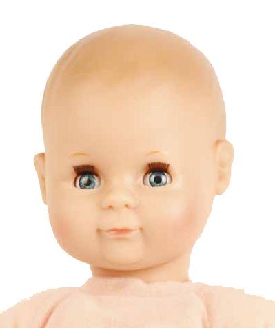 Schildkröt Manufaktur Puppe Schlummerle 32 cm mit Malhaar und blauen Schlafaugen, Kleidung brose/weiss/grau Zeitlich begrenztes Angebot