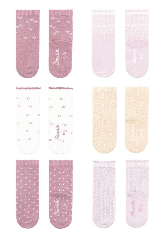 Sterntaler Socken 6er Pack Herzen aus Baumwoll-Mischgewebe Weihnachtsangebot