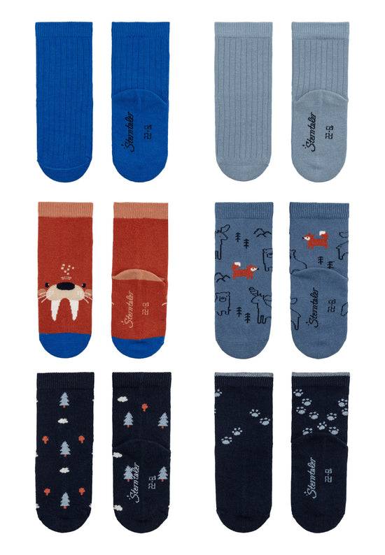 Sterntaler 6er Pack Baumwollsocken mit Walross-Motiv Jubiläumsangebot