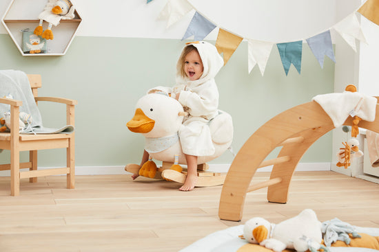 Sterntaler Kinder Bademantel Ente Edda mit Kapuze in ecru Auslauf