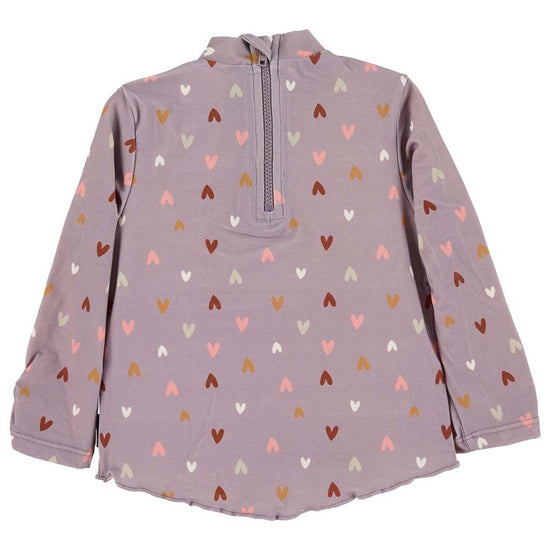 Sterntaler Langarm-Schwimmshirt in lila mit Herzchen Muster Fabrikpreis