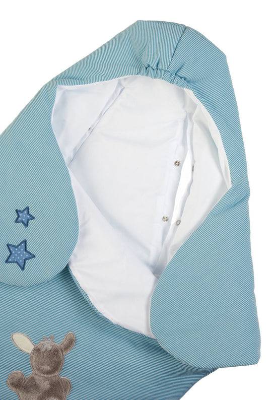 Sterntaler Einschlagdecke wattiert Esel Emmi aus Jersey, Blau Letzte 2 Tage