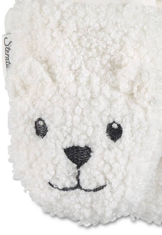 Sterntaler Fäustling aus Teddyflausch mit Tiergesicht Eisbär Exklusivangebot