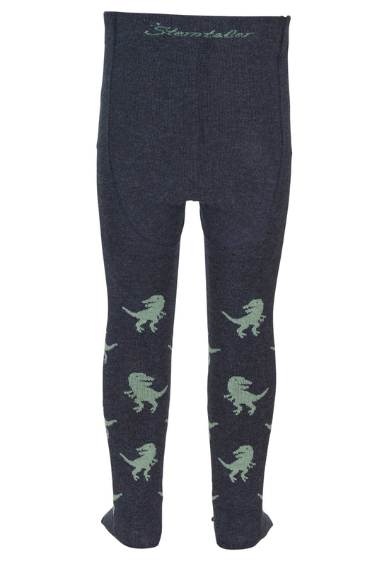 Sterntaler Strumpfhose T-Rex in Blau melange mit grauen Dinos Fabrikladen