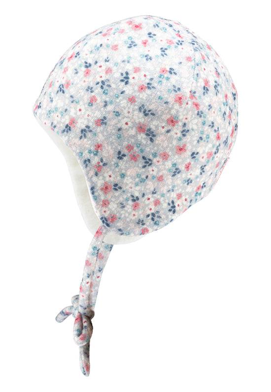 Sterntaler Inkamütze bedruckt mit Streublumen aus Strickware Räumungsverkauf