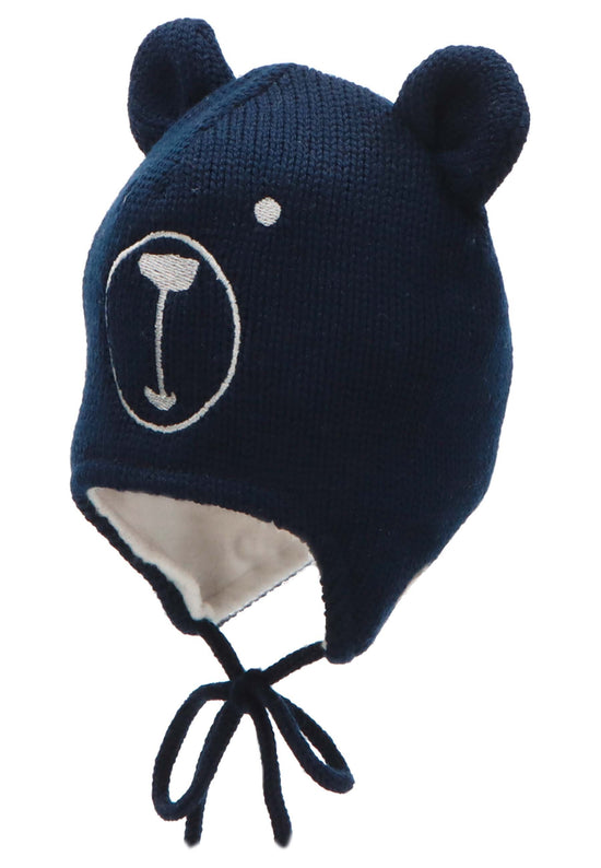 Sterntaler Strickmütze aus Wolle (Merino) mit Bärengesicht Tägliche Deals