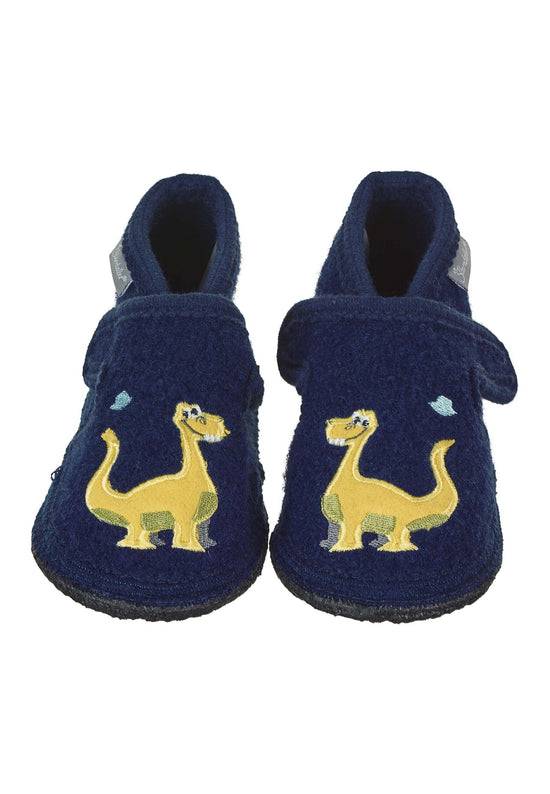 Sterntaler Hausschuhe mit Stickerei Dino in Marine zollfrei
