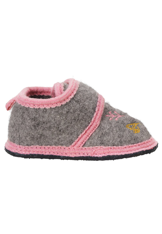 Sterntaler Hausschuhe aus Filz in Grau mit Einfassband Rosa Rabatte dieses Monats