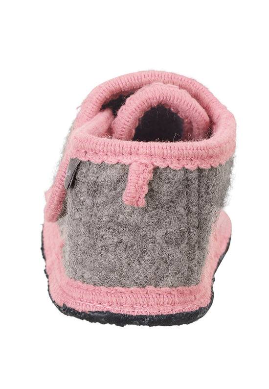 Sterntaler Hausschuhe aus Filz in Grau mit Einfassband Rosa Rabatte dieses Monats
