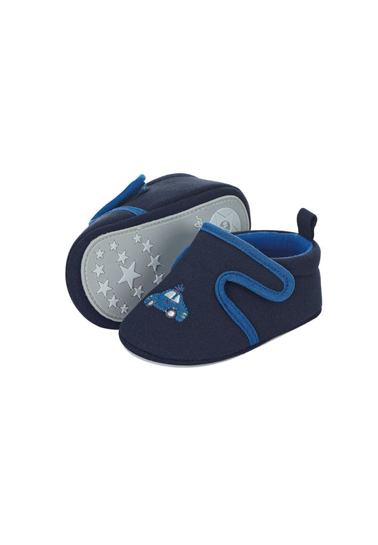 Sterntaler Baby-Krabbelschuh Auto aus Canvas in Marine Schlussverkauf