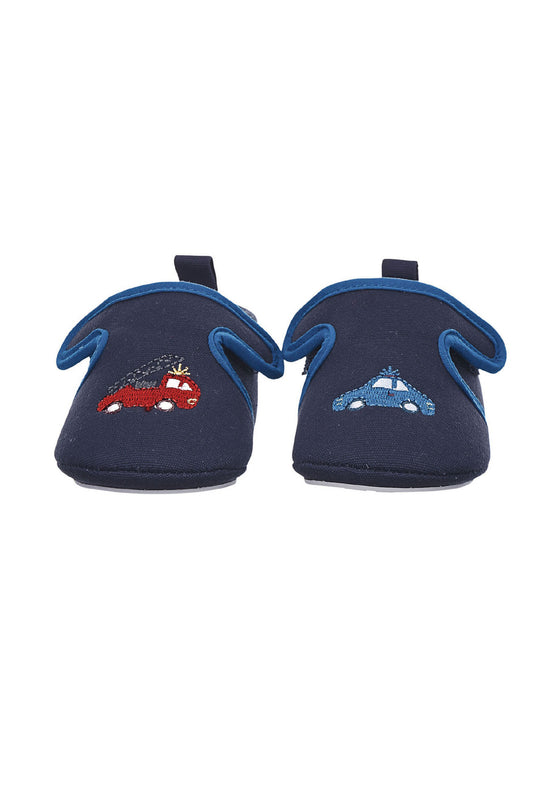 Sterntaler Baby-Krabbelschuh Auto aus Canvas in Marine Schlussverkauf