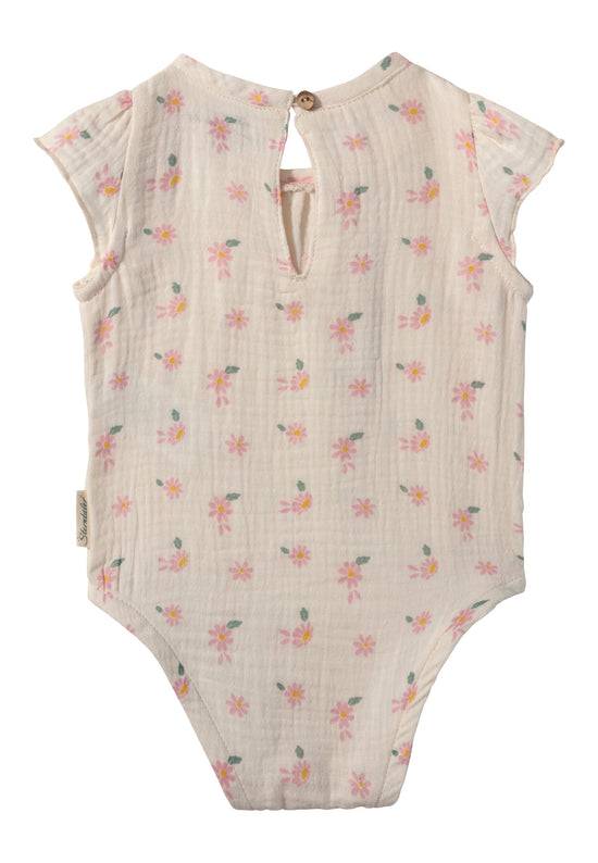 Sterntaler Baby Body bedruckt mit Gänseblümchen in ecru Preisnachlass