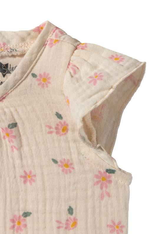 Sterntaler Baby Body bedruckt mit Gänseblümchen in ecru Preisnachlass