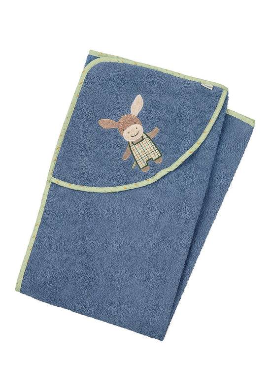 Sterntaler Badetuch 100x100 Esel Emmilius in Mittelblau Osterangebot