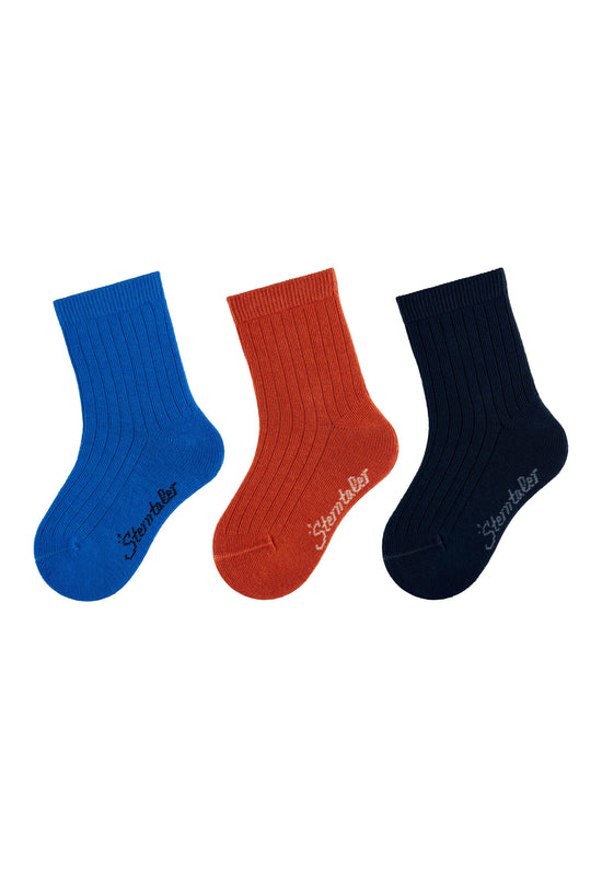 Sterntaler 3er Pack Baumwoll-Socken mit Rippenmuster Fabrikladen