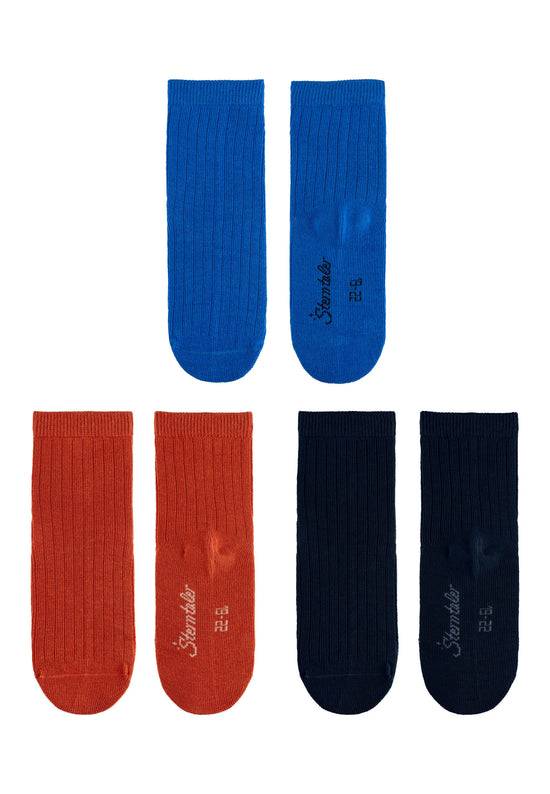 Sterntaler 3er Pack Baumwoll-Socken mit Rippenmuster Fabrikladen