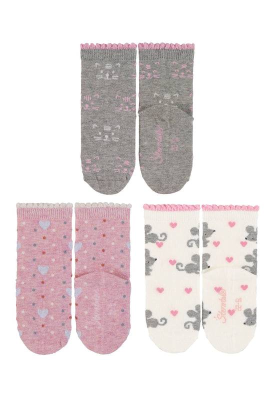 Sterntaler Socken im 3er-Pack Katzengesicht, Herz und Maus Speichern exportieren