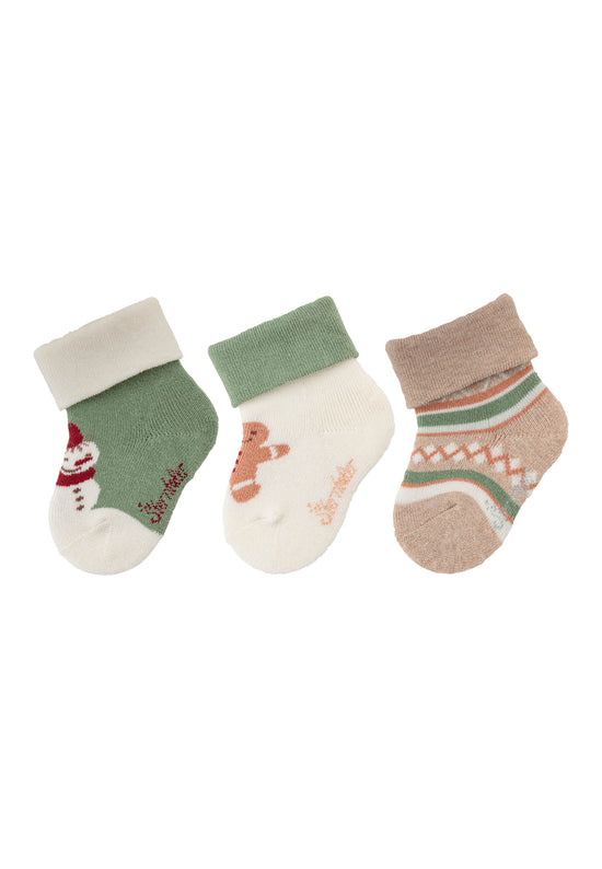 Sterntaler Baby Socken 3er Set Weihnachten aus Baumwoll-Mischgewebe zollfrei