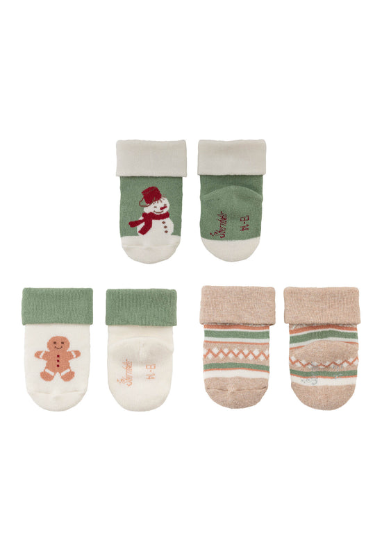 Sterntaler Baby Socken 3er Set Weihnachten aus Baumwoll-Mischgewebe zollfrei