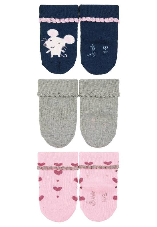 Sterntaler Babysocken 3er-Pack Maus, uni und Herzen Muttertagsangebot