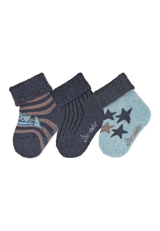 Sterntaler Babysocken 3er-Pack Bagger, uni und Sterne Vatertagsangebot