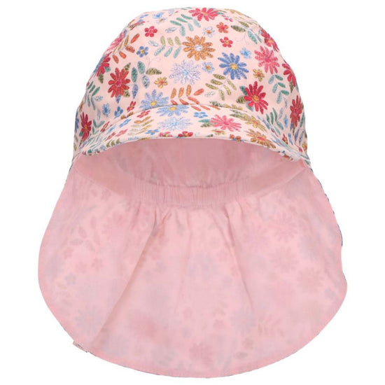Sterntaler Schirmmütze in Rosa, Nackenschutz und Blumen Print JETZT KAUFEN
