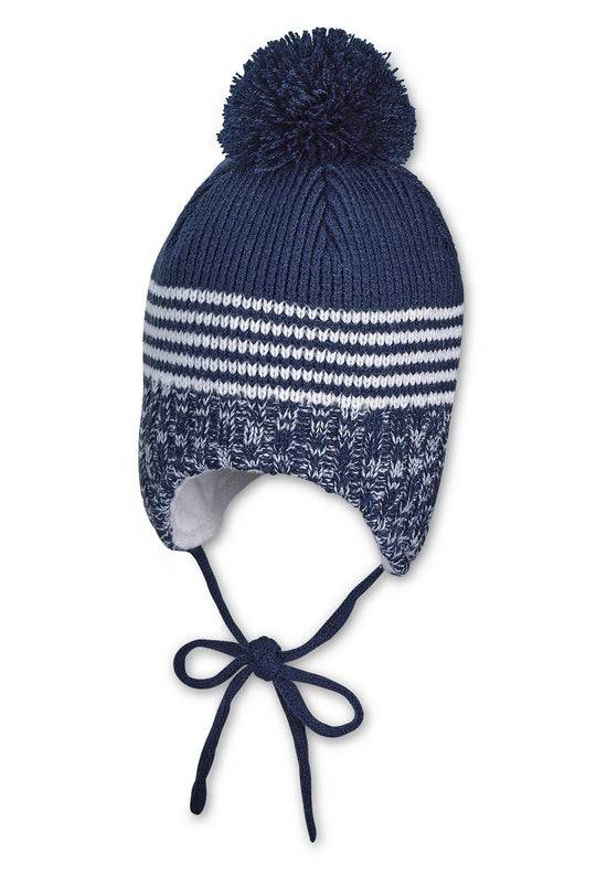 Sterntaler Strickmütze im Mustermix mit Bommel und Bindeband Riesige Rabatte