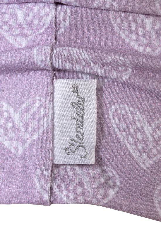 Sterntaler Beanie bedruckt mit Herzen in flieder Outlet