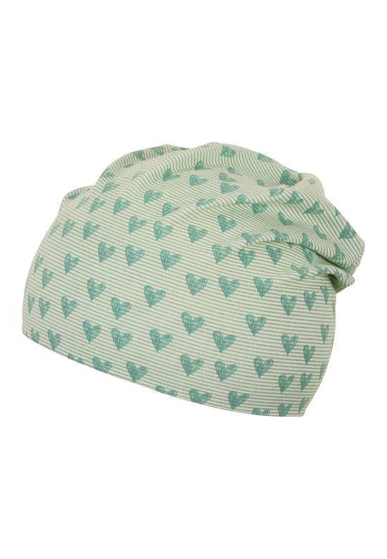 Sterntaler Slouch-Beanie mit Herzen Print aus Jersey Fabrikverkauf