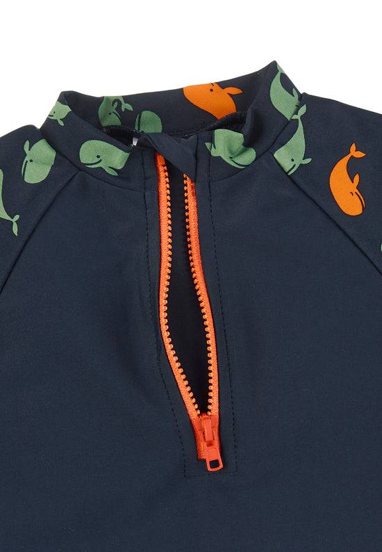 Sterntaler Kurzarm-Schwimmshirt in Marine mit Motiv Wale Letzte 3 Tage