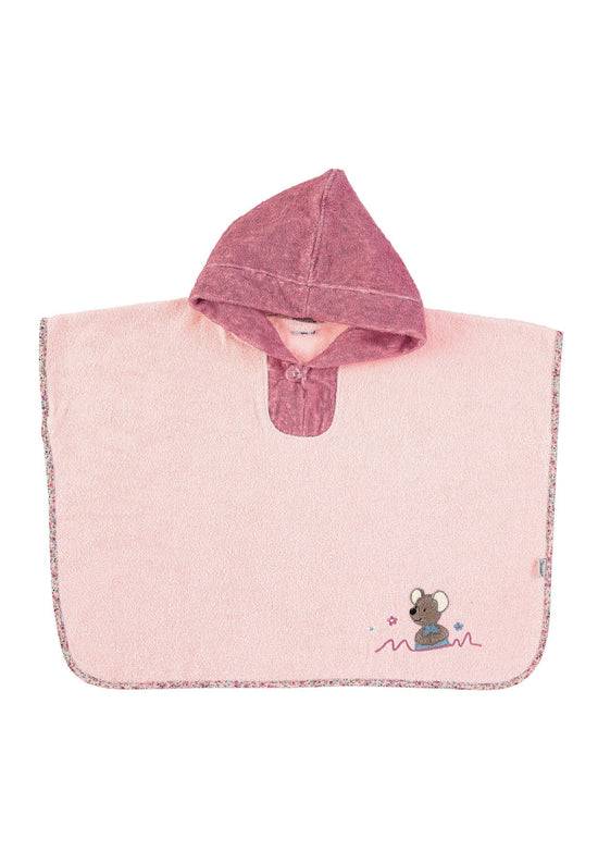 Sterntaler Poncho Maus Mabel aus Frottee in Zartrosa, 70x50cm