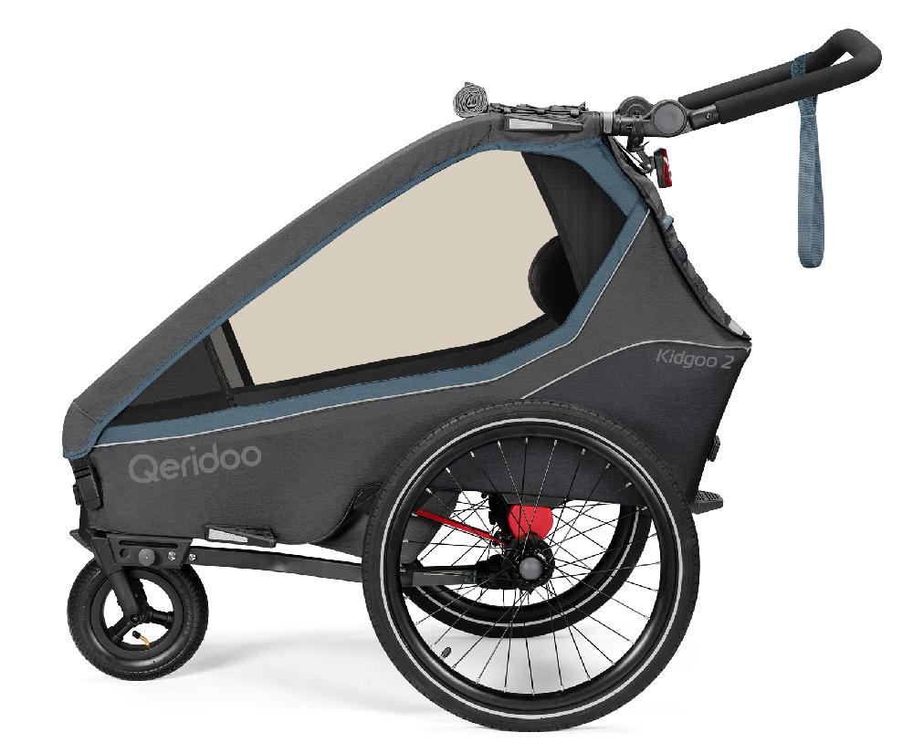 babymarkt Kinderfahrradanhänger Kidgoo2 Navy Blue Kollektion 2023 inklusive Hängematte Plus Limited Edition Theraline Fabrikladen