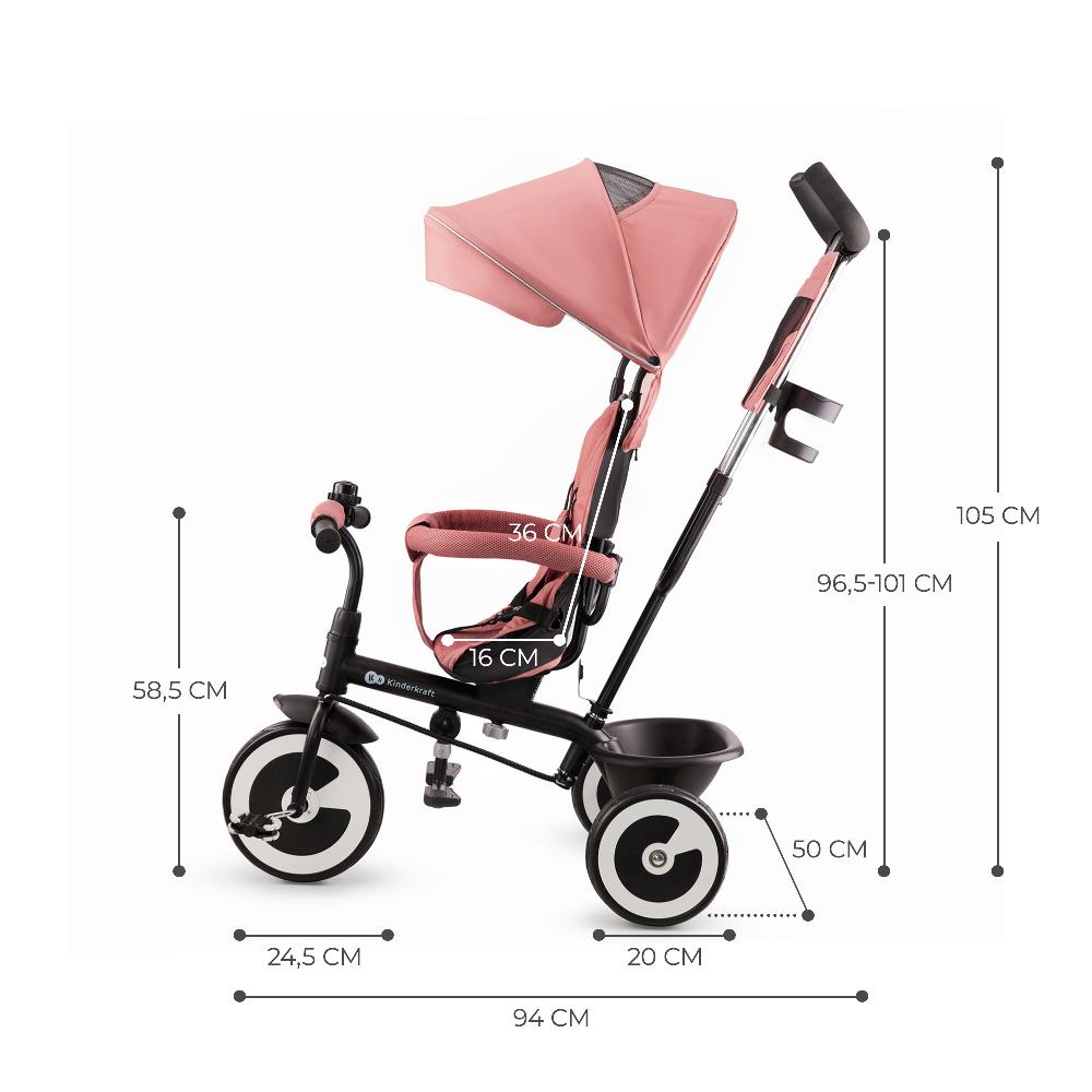 babymarkt Dreirad Aston rose pink Große Rabatte
