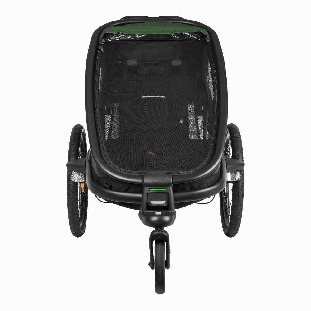 babymarkt Kinderfahrradanhänger Outback ONE mit Rückenlehnenverstellung Green/Black Räumungsverkauf