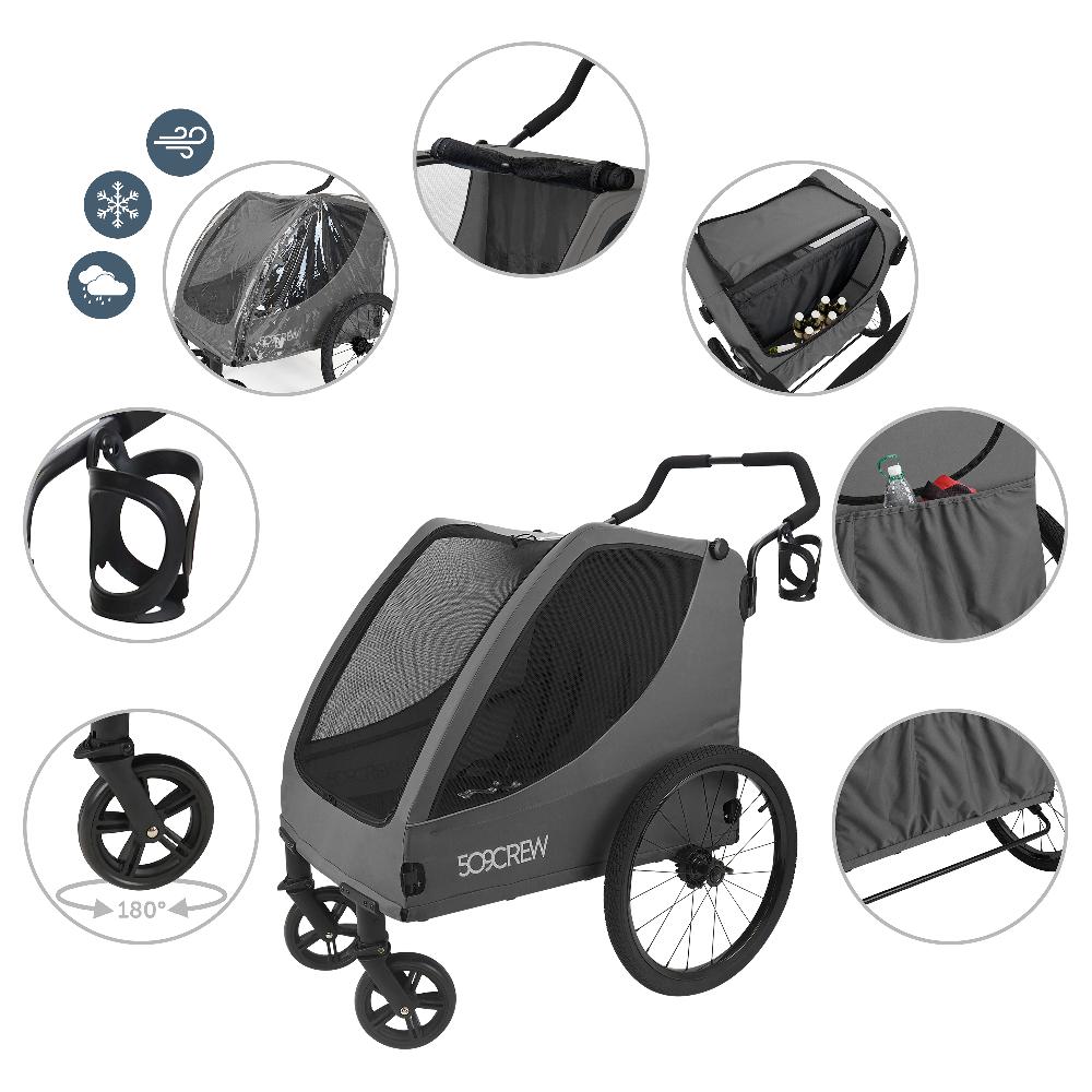 babymarkt Crew Zwillingskinderwagen Trekker II Dark Grey Nur für heute