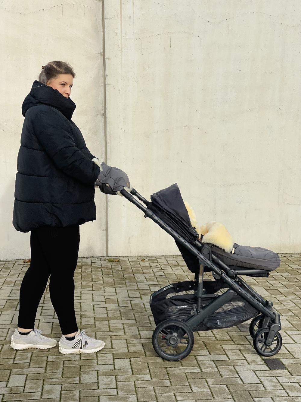 babymarkt Winterfußsack vartasly Lammfell grau 50% Rabatt mit kostenlosem Versand