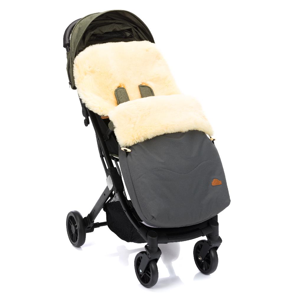 babymarkt Winterfußsack vartasly Lammfell grau 50% Rabatt mit kostenlosem Versand